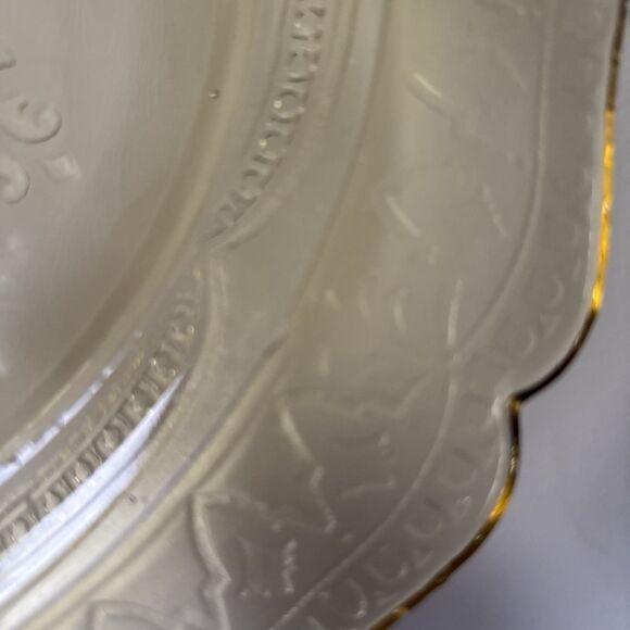 Vintage Federal Glass Madrid Platter Granny Yellow Depression Plate 11” Cottage - Picture 5 of 5